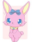 accessory anthro blue_eyes blue_ribbon blush bow_ribbon female fur hair_accessory hair_bow hair_ribbon jewelry necklace pink_body pink_fur question_mark ribbons solo azuo jewelpet sanrio sega sega_fave luna_(jewelpet) lagomorph leporid mammal rabbit 2023 absurd_res hi_res