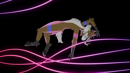 anthro black_background brown_body brown_fur floating fur green_eyes hooves male simple_background solo dumb_deer_thing arcadia_(dumb_deer_thing) deer mammal 16:9 4k absurd_res hi_res source_request widescreen
