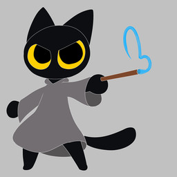 angry black_body black_fur cloak clothed clothing drawing_in_air drawing_penis female fur grey_background holding_object holding_wand magic magic_user outline penis_drawing simple_background solo tail wand white_outline yellow_sclera gooblie_2 google google_doodle magic_cat_academy momo_(google) domestic_cat felid feline felis mammal absurd_res hi_res