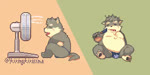 anthro asian_clothing belly bulge clothing east_asian_clothing fan_(object) fanning fanning_self fundoshi fur grey_body grey_fur japanese_clothing male overweight overweight_male pawpads scar sitting solo underwear kiringkirishima lifewonders tokyo_afterschool_summoners moritaka_(tas) canid canine canis domestic_dog mammal 2:1 animated digital_media_(artwork) no_sound pixel_(artwork) pixel_animation short_playtime webm