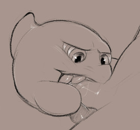 ambiguous_gender duo erection genitals male male/ambiguous not_furry penis conditional_dnp dacad mario_bros nintendo boo_(mario) ghost spirit 2018 monochrome sketch