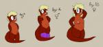 anthro breasts female gender_transformation gender_transition looking_at_viewer male mtf_transformation mtf_transition nude simple_background solo transformation aetherouranos mammal mustelid otter juniper_(disambiguation)