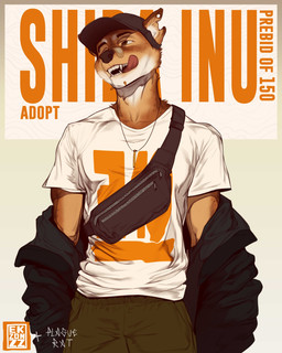 anthro band-aid band-aid_on_face band-aid_on_nose bandage bandage_on_face bandage_on_nose baseball_cap biped brown_body brown_fur clothed clothed_male clothing front_view fully_clothed fully_clothed_male fur furgonomic_hat furgonomic_headwear furgonomics hat headgear headwear jacket jewelry licking licking_lips male necklace notched_ear shirt solo t-shirt tan_body tan_fur tongue tongue_out topwear ekzonzz canid canine canis domestic_dog mammal shiba_inu spitz absurd_res hi_res