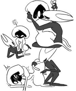 anthro blush duo female female/female fingering flustered hand_holding head_grab kissing lying on_back on_lap on_side sex objectfucker hollow_knight:_silksong hollow_knight_(franchise) team_cherry hornet_(hollow_knight) lace_(hollow_knight:_silksong) arthropod insect 5:6 hi_res monochrome
