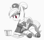 bottomwear bucket clothed clothing container cutie_mark eyelashes female feral hair hooves legwear maid_headdress maid_uniform purple_eyes simple_background skirt solo stockings tail thigh_highs towel uniform white_background wings pabbley friendship_is_magic hasbro my_little_pony mythology rainbow_dash_(mlp) equid equine mammal mythological_creature mythological_equine pegasus 2023 absurd_res hi_res monochrome spot_color