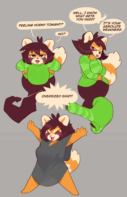 anthro biped breasts clothed clothed_anthro clothed_female clothing dialogue female front_view fur green_eyes hair looking_at_viewer simple_background solo standing tail text payanuma payanda ailurid mammal red_panda 2025 absurd_res digital_drawing_(artwork) digital_media_(artwork) english_text hi_res