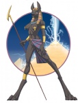 ankh anthro breasts egyptian female genitals jewelry long_legs melee_weapon nipple_piercing nipples piercing polearm pussy pyramid solo staff weapon solidasp anubian_jackal canid canine canis jackal mammal 2006