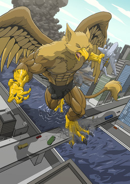 abs aircraft airplane anthro balls beak biceps biped boxer_briefs bridge briefs brown_body brown_fur building building_destruction bulge city city_background city_destruction cityscape claws clothed clothing destruction detailed_bulge erection erection_under_briefs erection_under_clothing feathered_wings feathers feet finger_claws fingers fur genital_outline genitals house humanoid_genitalia humanoid_penis jet landscape_dwarfing macro macro_anthro macro_male male muscular muscular_anthro muscular_male nude open_mouth outside pecs penis rampage sky solo tail toe_claws toes tongue topless underwear vehicle vehicle_destruction water wings einom mythology carpo avian gryphon mythological_avian mythological_creature hi_res