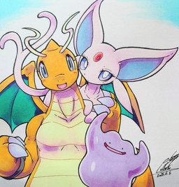 ambiguous_gender antennae_(anatomy) anthro blush blush_lines breasts claws eyelashes featureless_breasts female feral forehead_gem gem grey_eyes group horn looking_at_viewer membrane_(anatomy) membranous_wings non-mammal_breasts open_mouth orange_body pupils purple_body purple_eyes simple_background size_difference tail tongue trio white_pupils wings 025aki mythology nintendo pokemon ditto_(pokemon) dragon dragonite eeveelution espeon generation_1_pokemon generation_2_pokemon mythological_creature mythological_scalie pokemon_(species) scalie 2026 absurd_res dated hi_res signature
