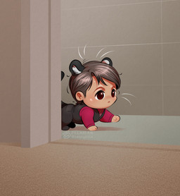 all_fours alternate_species ambiguous_gender brown_hair chibi clothed clothing detailed_background fully_clothed hair humanoidized inside micro shirt solo tail tan_body tan_skin topwear vest walking whiskers zillabean hannibal_(series) hannibal_lecter animal_humanoid felid felid_humanoid humanoid mammal mammal_humanoid pantherine pantherine_humanoid tiger_humanoid