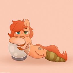 armor bent_legs blue_eyes blush brown_eyebrows brown_hooves brown_line_art closed_smile clothing cutie_mark eyebrows eyelashes female female_feral feral freckled_face freckles fur green_clothing green_eyes green_legwear green_stockings headgear helmet heterochromia hooves leaning_on_object legwear light long_tail looking_at_viewer mane mouth_closed orange_mane orange_tail pattern_clothing pattern_legwear pattern_stockings quadruped short_mane simple_background smile smiling_at_viewer solo stockings striped_clothing striped_legwear striped_stockings stripes tail tan_background tan_body tan_fur unguligrade starburst_uwu hasbro my_little_pony fan_character rusty_gears earth_pony equid equine horse mammal pony 1:1 2024 absurd_res colored colored_line_art digital_drawing_(artwork) digital_media_(artwork) english_description hi_res lighting shaded