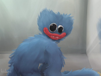 ambiguous_gender anthro biped black_eyes blue_body blue_fur fangs fur inside lips looking_at_viewer looking_back looking_back_at_viewer red_lips solo stitched_body teeth thick_lips tr1clip mob_entertainment poppy_playtime huggy_wuggy wuggy_(poppy_playtime) 4:3