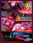 anthro blood bodily_fluids breasts clothed clothing detailed_background duo exposed_breasts female fur handwear male nipples purple_eyes sex text breech_loader toso sega sonic_the_hedgehog_(series) amy_rose knuckles_the_echidna echidna eulipotyphlan hedgehog mammal monotreme 2020 absurd_res comic english_text hi_res