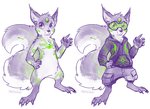 5_fingers 5_toes ambiguous_gender anthro clothing feet fingers hoodie male purple_eyes semi-anthro simple_background smile solo toes topwear white_background gavbat hybrid mammal rodent sciurid cyber_(disambiguation) 2020 digital_media_(artwork)