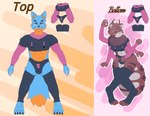 anthro clothed clothing comparison crossofoxy/me duo femboy male standing meme_clothing canid canine fox mammal spooder hi_res meme