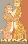 anthro breast_play breast_suck breasts duo female hug larger_female looking_at_viewer male male/female nude side_view size_difference smaller_male smile sucking tail chris_goodwin cheetah felid feline mammal 2009