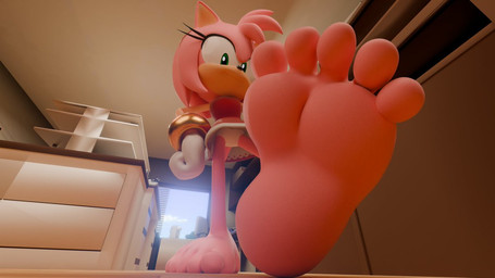 5_toes anthro clothing dress extreme_size_difference feet female foot_fetish foot_focus humanoid_feet imminent_stomp looking_at_viewer looking_down looming_foot panties pink_body plantigrade size_difference solo toes underwear livevil027 sega sonic_the_hedgehog_(series) amy_rose eulipotyphlan hedgehog mammal 16:9 3d_(artwork) digital_media_(artwork) widescreen