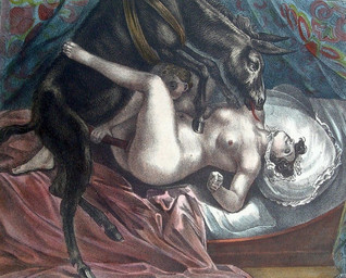 5_fingers 5_toes assisted_sex bed bestiality biped black_body black_fur breasts curly_hair dark_hair duo_focus feet female feral feral_penetrating feral_penetrating_human fingers fur furniture genitals group hair holding_penis hooves human_on_feral human_penetrated interspecies light_body light_skin lying male male/female medium_breasts on_back on_bed penetration penile penile_penetration penis penis_in_vagina quadruped sex toes tongue tongue_out trio vaginal vaginal_penetration vulva achille_deveria public_domain asinus donkey equid equine human mammal 19th_century ancient_art painting_(artwork)