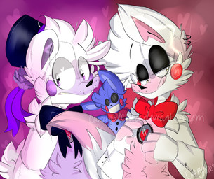 anthro machine puppet simple_background caramelcraze five_nights_at_freddy's scottgames sister_location funtime_foxy_(fnaf) funtime_freddy_(fnafsl) puppet_bonnie_(fnafsl) animatronic bear canid canine fox mammal robot 2016 absurd_res digital_media_(artwork) hi_res