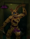 anthro balls big_penis bodily_fluids erection genital_fluids genitals glowing glowing_eyes in_doorway knife leaking_precum looking_at_viewer machine male nude_male penis pose precum purple_penis rib_cage skeletal smile smiling_at_viewer solo speech_bubble tw1nkd3m0n five_nights_at_freddy's five_nights_at_freddy's_3 scottgames springtrap_(fnaf) animal_humanoid animatronic humanoid lagomorph lagomorph_humanoid mammal mammal_humanoid robot robot_humanoid undead hi_res pinup