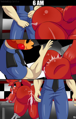 5_fingers after_sex anthro big_breasts big_butt big_nipples black_nose bodily_fluids breasts butt butt_slap clothed clothed_human clothed_male clothing crossgender cum cum_in_ass cum_inside doggystyle duo exposed_endoskeleton eye_patch eyewear female fingers from_behind_position fur genital_fluids genitals half-closed_eyes heart_eyes heart_symbol hook hook_hand huge_breasts inside leaking_cum looking_pleasured machine male male/female mask mtf_crossgender narrowed_eyes nipples nude nude_anthro nude_female open_mouth pink_nipples red_body red_fur red_tail sex slap standing tail teeth thick_thighs tongue tongue_out uniform vulva wearing_mask thegeckoninja five_nights_at_freddy's five_nights_at_freddy's_2 scottgames foxy_(fnaf) withered_foxy_(fnaf) animatronic canid canine fox human mammal robot 2026 comic digital_media_(artwork) hi_res