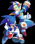 anthro armor blue_body clothing duo footwear gloves green_eyes gun handwear headgear helmet machine male ranged_weapon red_clothing red_footwear red_shoes shoes weapon drawloverlala archie_comics capcom mega_man_(series) mega_man_x_(series) sega sonic_the_hedgehog_(archie) sonic_the_hedgehog_(comics) sonic_the_hedgehog_(series) mega_man_x_(character) sonic_the_hedgehog eulipotyphlan hedgehog humanoid mammal reploid robot 2020 alpha_channel hi_res