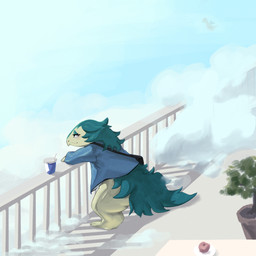 clothed clothed_male clothing cloud cloudy_sky male sky .f_9578 nintendo pokemon fus(fus_the_typhlosion) generation_8_pokemon hisuian_form hisuian_typhlosion pokemon_(species) regional_form_(pokemon) 1:1 hi_res