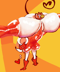anthro anus buttplug clothing female genitals gloves handstand handstand_with_split_pose handwear latex latex_clothing leotard lipstick makeup plug_(sex_toy) presenting presenting_anus presenting_vulva red_clothing red_lipstick sex_toy solo squish thigh_squish vulva icandoodle mario_bros nintendo paper_mario ms._mowz 5:6 absurd_res hi_res