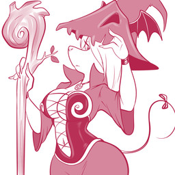 accessory anthro big_breasts bow_(feature) bow_accessory bow_ribbon breasts cleavage clothed clothing costume eyelashes female furgonomics hair hair_over_eye hat headgear headwear jewelry navel necklace one_eye_obstructed ribbons solo staff tail tail_accessory tail_bow tail_ribbon wide_hipped_female wide_hips lonbluewolf final_fantasy final_fantasy_ix square_enix freya_crescent burmecian mammal rodent 1:1 red_theme
