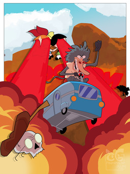 anthro big_butt black_hair blonde_hair bone butt cartoon_network_racing clothed clothing explosion eyewear female fur green_eyes group hair hat headgear headwear laser laser_beam laser_eyes male orange_hair racing skull skull_head tail teeth young toongrowner cartoon_network courage_the_cowardly_dog i_am_weasel powerpuff_girls blossom_(powerpuff_girls) bubbles_(powerpuff_girls) buttercup_(powerpuff_girls) eustace_bagge i._r._baboon baboon hamadryas_baboon haplorhine human humanoid mammal monkey old_world_monkey primate absurd_res crossover digital_media_(artwork) hi_res