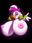 accessory anthro areola beak beakstick big_breasts black_background blue_eyes breasts female furgonomics hair_accessory hair_ribbon huge_breasts hyper hyper_breasts lipstick looking_at_viewer makeup nipples non-mammal_breasts non-mammal_nipples one_eye_closed pink_areola pink_nipples purple_eyes ribbons simple_background solo white_body wink rime_the_vixen five_nights_at_freddy's five_nights_at_freddy's:_security_breach scottgames steel_wool_studios glamrock_chica avian bird chicken galliform gallus_(genus) phasianid 2021 bust_portrait digital_media_(artwork) hi_res portrait