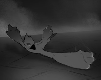 ambiguous_gender anthro cloud dipping feathers flying fog looking_down sea solo tail tail_feathers touching_water water conditional_dnp dacad avian bird 2d_animation animated frame_by_frame monochrome sketch