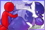 behind_another big_butt butt duo eyes_closed hand_on_butt kneeling lying male on_front open_mouth purple_body red_body size_difference thick_thighs afrothicc720 cosmos_whale alien humanoid 2024 digital_drawing_(artwork) digital_media_(artwork) signature