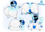antennae_(anatomy) anthro big_butt blue_eyes bodily_fluids butt cape clothing clothing_pull crouching looking_at_viewer machine male screen screen_face short_stack simple_background solo sweat thick_thighs underwear underwear_pull white_body sparkothefailure astro_bot_(series) sony_corporation sony_interactive_entertainment astro_(astro_bot) robot absurd_res digital_media_(artwork) hi_res