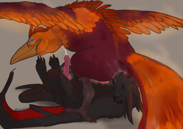 4_toes anal anisodactyl anus avian_feet beak biped bipedal_feral black_body blue_eyes bodily_fluids butt butt_sniffing claws cum deep_rimming duo ejaculation erection eyes_closed face_in_ass face_riding facesitting feathered_wings feathers feet feral feral_on_feral feral_penetrated feral_penetrating feral_penetrating_feral feral_rimmed feral_rimming feral_rimming_feral finger_claws genital_fluids genitals hands-free horn knot knotted_penis lying male male/male male_rimmed male_rimming male_rimming_male membrane_(anatomy) membranous_wings multicolored_body multicolored_feathers muzzle_in_anus on_back oral orange_body orange_feathers penetration penis quadruped red_body red_feathers rimming rimming_male scuted_legs scutes sex sitting sitting_on_another sniffing snout snout_fuck snout_in_ass spontaneous_ejaculation tail tail_feathers toe_claws toes wings conditional_dnp teavern european_mythology greek_mythology mythology avian dragon mythological_avian mythological_bird mythological_creature mythological_firebird mythological_scalie phoenix scalie western_dragon 2025 digital_media_(artwork) hi_res signature
