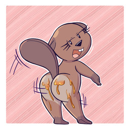 anthro buckteeth butt butt_jiggle eyelashes female food food_fetish food_play jiggling looking_at_viewer maple_syrup namesake nude open_mouth smile solo syrup tail teeth mr_harinezumi maple_(el_senor_erizo) beaver mammal rodent 1:1 hi_res