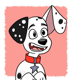 black_body black_fur black_spots collar collar_tag feral floppy_ears fur heterochromatic_ears male pink_inner_ear red_collar solo spots star_collar_tag toony white_body white_fur white_spots t00nified 101_dalmatian_street 101_dalmatians disney dylan_(101_dalmatians) canid canine canis dalmatian domestic_dog mammal