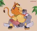 anal anal_penetration anthro anus armpit_hair ball_tuft balls barazoku beard biceps big_anus big_balls big_butt big_pecs big_penis black_hair blush bodily_fluids body_hair bottomless bottomwear bracelet brown_hair bubble_butt butt butt_grab butt_hair butt_squish claws clenched_teeth clothed clothing cowgirl_position darkened_balls darkened_genitalia deltoids dripping duo embarrassed erection eyebrows facial_hair fangs feet from_front_position fur furrowed_eyebrows genital_fluids genitals glans glistening glistening_butt goatee grey_body grey_fur grin hair hairy hairy_balls hand_on_butt hot_dogging huge_butt huge_penis humanoid_genitalia humanoid_penis jewelry loincloth looking_down male male/male manly mohawk muscular muscular_anthro muscular_arms muscular_bottom muscular_male muscular_top on_bottom on_top orange_eyes pawpads paws pecs penetration penile penile_penetration penis penis_in_ass plant precum precum_drip puffy_anus red_eyes sex sharp_teeth shirt shirt_only shoulder_pads simple_background smile spiked_bracelet spiked_shoulder_pads spikes spread_legs spreading squish stubble tail tail_tuft tank_top tank_top_only teeth thick_eyebrows topwear topwear_only triceps tuft white_claws wide_eyed yellow_sclera unrealrui activision crash_bandicoot_(series) koala_kong tiny_tiger dasyuromorph koala mammal marsupial recently_extinct_species thylacine vombatiform absurd_res hi_res