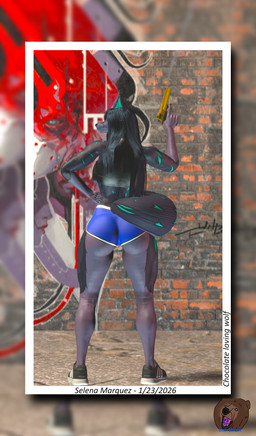 anthro bottomwear butt clothed clothing desert_eagle female gun hand_on_hip handgun photo pistol ranged_weapon shorts solo text weapon wolgan a-doss bearbones ludexus_(modeler) selena_(a-doss) canid canine canis mammal wolf 3d_(artwork) absurd_res digital_media_(artwork) hi_res source_filmmaker_(artwork)