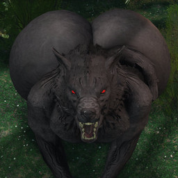 all_fours anthro big_butt black_body black_ears black_fur black_hair black_nose black_tail butt fangs forest front_view fur hair huge_butt male nude on_grass outside plant red_eyes sharp_teeth solo tail teeth thick_thighs tongue tree willie_piv bethesda_game_studios microsoft mythology skyrim the_elder_scrolls skyrim_werewolf canid canine mammal mythological_canine mythological_creature werecanid werecanine werecreature werewolf 1:1 2025 3d_(artwork) digital_media_(artwork)