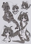 antennae_(anatomy) anthro biped blush chest_tuft chibi crouching dipstick_ears ear_markings empty_eyes featureless_chest featureless_crotch female flat_chested fluffy fluffy_tail fur grey_body grey_eyes grey_fur hair kemono kneeling loli lying multi_arm multi_limb multicolored_ears multiple_forms multiple_poses navel nude open_mouth pawpads ponytail pose raised_hand segmented_body short_hair shrimp_tail simple_background solo striped_hair stripes tail text tongue tongue_out tuft young 115meg arthropod crustacean felid hybrid mammal marine pantherine shrimp tiger absurd_res artist_name commissioner_name hi_res model_sheet