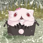 accessory anthro black_claws bow_(feature) claws cocky female fur grass hair_accessory hair_ribbon looking_at_viewer pink_body pink_fur plant red_eyes ribbons solo sparkles sparkling_eyes s_k_tesoro made_in_abyss mitty mammal narehate 1:1 hi_res