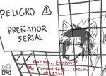 feral male solo text spike_the_furry spike_(spikethefurry) canid canine mammal black_and_white hi_res meme monochrome sketch