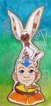 bald carrying_another fur on_head smile white_body white_fur icelectricspyro avatar:_the_last_airbender nickelodeon aang momo_(avatar) human mammal primate winged_lemur 2019 absurd_res hi_res traditional_media_(artwork)