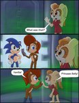 clothed clothing dialogue female partially_clothed text torn_clothing omatic archie_comics sega sonic_the_hedgehog_(archie) sonic_the_hedgehog_(comics) sonic_the_hedgehog_(satam) sonic_the_hedgehog_(series) sally_acorn sonic_the_hedgehog vanilla_the_rabbit eulipotyphlan hedgehog lagomorph leporid mammal rabbit rodent sciurid tree_squirrel absurd_res comic english_text hi_res