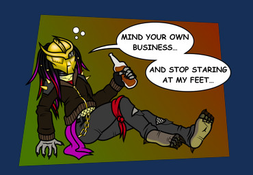 4_toes 5_fingers alcohol belt beverage black_belt black_clothing black_gloves black_hair black_handwear bottle bottomwear brown_clothing brown_jacket brown_topwear bubble chain claws clothing container countershade_feet countershade_torso countershading dark_clothing denim denim_bottomwear denim_clothing dreadlocks drunk drunk_bubble feet finger_claws fingerless_gloves fingers fishnet_clothing fishnet_legwear fishnet_topwear footwear glistening glistening_eyes gloves gold_(metal) gold_accessory gold_chain gold_jewelry gold_mask gold_spikes gold_zipper grey_body grey_bottomwear grey_clothing grey_jeans grey_pants hair handwear highlights_(coloring) holding_bottle holding_container holding_object jacket jeans jewelry leather leather_clothing leather_jacket leather_topwear legwear looking_at_viewer male mask multicolored_body nylon nylon_clothing nylons pants purple_clothing purple_hair purple_scarf red_clothing red_hair red_shirt red_t-shirt red_topwear scarf shirt simple_background single_glove sitting sitting_on_ground socks solo speech_bubble spikes substance_intoxication t-shirt text toe_claws toes topwear translucent translucent_clothing translucent_footwear translucent_socks yellow_body yellow_eyes janek5 predator_(franchise) dave_(janek5) alien humanoid yautja absurd_res alpha_channel english_text hi_res