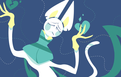abstract_art ambiguous_gender anthro broken_heart cape clothed clothing description fully_clothed fur gloves handwear looking_at_viewer multicolored_body multicolored_fur open_mouth simple_background smile solo standing teeth tongue white_body white_fur shane_frost ambiguous_species felid mammal 2017 digital_media_(artwork)