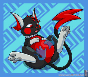 3_toes ambiguous_gender anthro belly belly_rub big_belly black_eyes black_hair black_tail digitigrade disembodied_hand featureless_crotch feet front_view fur ghost_hand grey_body grey_ears grey_fur grey_pawpads hair hindpaw multicolored_body multicolored_ears multicolored_fur multicolored_hair null open_mouth pawpads paws reclining red_body red_cheeks red_ears red_eyes red_fur red_hair red_tail smile solo tail toes tongue two_tone_body two_tone_ears two_tone_fur two_tone_hair two_tone_tail aztepyeen nintendo pokemon baron_the_raichu_(character) generation_1_pokemon pokemon_(species) raichu 2024 digital_drawing_(artwork) digital_media_(artwork) hi_res watermark