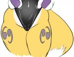 anthro camel_toe clothing female simple_background solo thick_thighs tight_clothing white_background wide_hips seiiartworks bandai_namco digimon canid canine digimon_(species) mammal renamon