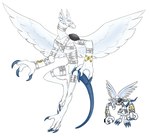 3_fingers 3_toes claws fangs feet fingers male simple_background solo teeth toes white_background wings impalallama bandai_namco digimon digimon_(species) gargoylemon